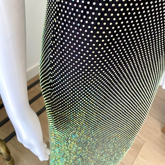 ZARA RHINESTONE MESH DRESS SPARKLY BLACK MULTI CHROME 2142/290 - Picture 11 of 14